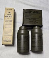 Vintage 1960's Military Surplus Tin Lot Of 4 Skin Cream, Insectici & Foot Powder picture