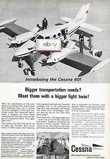 CESSNA AIRCRAFT CORP INTRODUCES THE CESSNA 401 FOR $99,800 FAF WICHITA 1966 AD picture