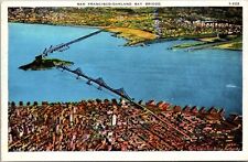 San Francisco Oakland California CA Oakland Bay Bridge Aerial View Postcard picture