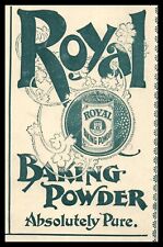 1896 Royal Baking Powder GREEN Windy Swirl Leaf Flower Food Canister Tin 8846 picture