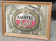 Vintage Amstel Light Framed Mirrored Bar Sign 20