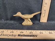 Vintage Yellow Brass Figural Paperwieght Statue Figurine Southwestern Roadrunner picture