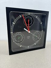 Vintage  SUNBEAM Quartz Square Wall Clock Olympic Humidity Barometer 80’s NICE picture
