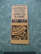 Vintage Matchbook Cover Z16 Collectible Ephemera East Orange New Jersey Jerry picture