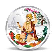 Lord Hanuman Bajrang Bali Idol Colorful Design Silver Gift Coin 20 Gram  picture