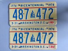 PAIR 1976 BICENTENNIAL WASHINGTON DC  LICENSE PLATES picture