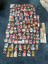Vintage Over 110 Valentine Cards Lot Of Mechanical Folding Scrapbook Mid 1900’s picture