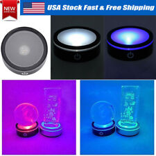 RGB LED Light Base USB Powered Stand 7 Lighting Mode Crystal Display Lamp Holder picture