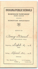 1917 SCHOOL REPORT CARD INDIANA PUBLIC SCHOOLS ROBINSON TOWNSHIP POSEY  Z3812 picture