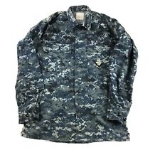 US Navy Jacket Womens Small X-Long Blue Digital Camo Working Uniform Long Sleeve picture