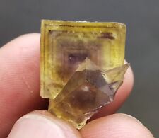 TOP！8g exquisite multi-layer purple window yellow cubic fluorite crystal picture