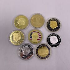 8pc/lot US President Donald Trump Gold Plated Coin Silver Challenge Coin For Fan picture
