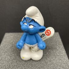 20157 Grumpy Grouchy Smurf w/ Tag 2” Figurine Vintage Figure 2004 Germany Peyo picture