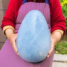 33.88LB  Large Natural Blue Celestite Egg Quartz Crystal Polished Egg Healing picture