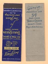 S & F FINER FOODS / TABLE QUEEN QUALITY FOODS { 2-SIDED } MATCHBOOK COVER picture