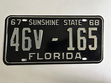 1967 1968 Florida License Plate 