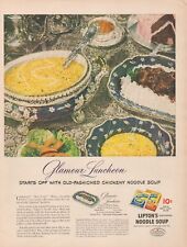 1946 Lipton's Noodle Soup Glamour Lucheon Old Fashioned Vintage Print Ad L16 picture