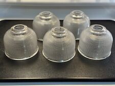 LOT of 5 - HOLOPHANE PRISMATIC GEOMETRIC GLASS LAMP SHADE INDUSTRIAL 5.75