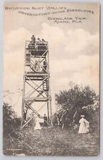 EXCURSION BOAT SALLIE'S OBSERVATORY ON THE EVERGLADES, MIAMI FL TOWER POSTCARD picture