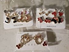 14 Sets Lot Rare Disney Minnie Mouse Collection Custom Earrings Fashion Pairs  picture