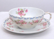 GDA CH Field Haviland Limoges France Antique Floral Teacup & Saucer Set picture