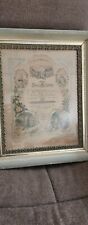 Antique 1901  German Certificate Of Marriage In Wood Frame  picture