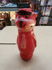 Vintage Red Plastic Yogi Bear Figure Hanna-Barbera Cartoon Toy, Mid Century  picture