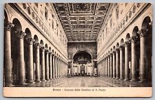 Roma Interno Della Basilica Di S Paolo Postcard picture