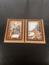 Antique Wood Frame Photos African Americans Cotton Picking Early 1800s picture