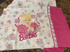Vintage 1995 Ballerina BARBIE Twin Bed Fitted Sheet 2 Pillowcases 90s picture