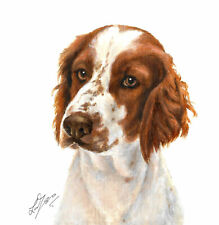 ✪ ORIGINAL Oil Portrait Painting WELSH SPRINGER SPANIEL Artist Signed Dog Art picture