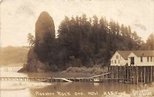 F14/ Rooster Rock Oregon RPPC Postcard c1920 Dock Boat Geology picture