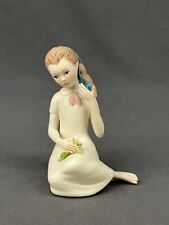 Vtg. Cybis Thumbelina Bisque Figurine Seated with Flowers picture