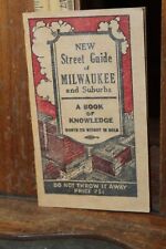 Antique 1934 New Street Guide of Milwaukee Wisconsin Book of Knowledge picture
