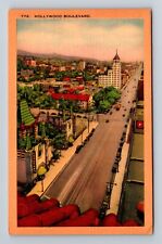 Hollywood CA-California, Aerial Hollywood Boulevard, Antique, Vintage Postcard picture