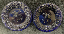 Shriner Mini Cobalt Blue Glass Keepsake Plates Lot of 2 Trinket Slag Masonic 4