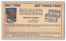 c1930's Crystal White Soap Chips FS Reigels Wilsey Kansas KS Postal Card picture