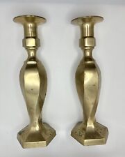 Vintage Brass Candlestick holders Andrea by Sadek Candleholders 9 in picture