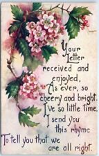 Postcard - Flowers Art Print with Message - Friendship Greeting Card picture
