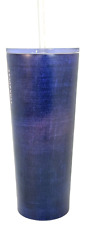 Starbucks 2019 Blue Denim Stainless Steel Cold Cup Tumbler Lid & Straw 24 oz picture