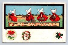 pc02  Vintage postcard Market to Market Nursery Rhymes series Ullman Mfg NY 918a picture