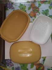 Tupperware 1273 Harvest Gold Microwave Steamer 3 Piece 1273, 1275, 1274 picture