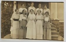 Victorian Era Group of Lovely Young Ladies Pretty Dresses 1914 Postcard R5 picture