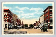 Owosso MI-Michigan, Washington Street, Drugstore, Antique, Vintage Postcard picture