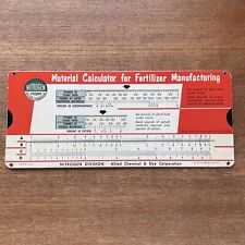 1956 Vintage Allied Chemical Nitrogen Division Cardboard Slide Ruler Chart picture