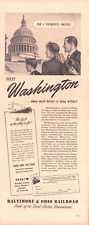 1948 Baltimore & Ohio Railroad Vintage Ad Washington Holiday Diesel Electric picture