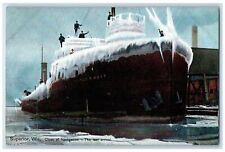 1910 Close Of Navigation The Last Arrival Superior Wisconsin WI Ships Postcard picture
