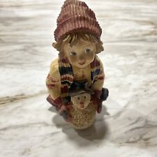 Vintage Snowman & Little Girl Figurine picture