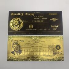2pcs Donald J. Trump Black Gold Banknote check 2024 Save America souvenir card picture