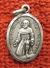 Vintage Saint Peregrine Pray For Me Catholic Medal Medallion picture